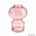 Vase en verre rose