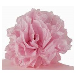 Pompon Rose en papier de soie